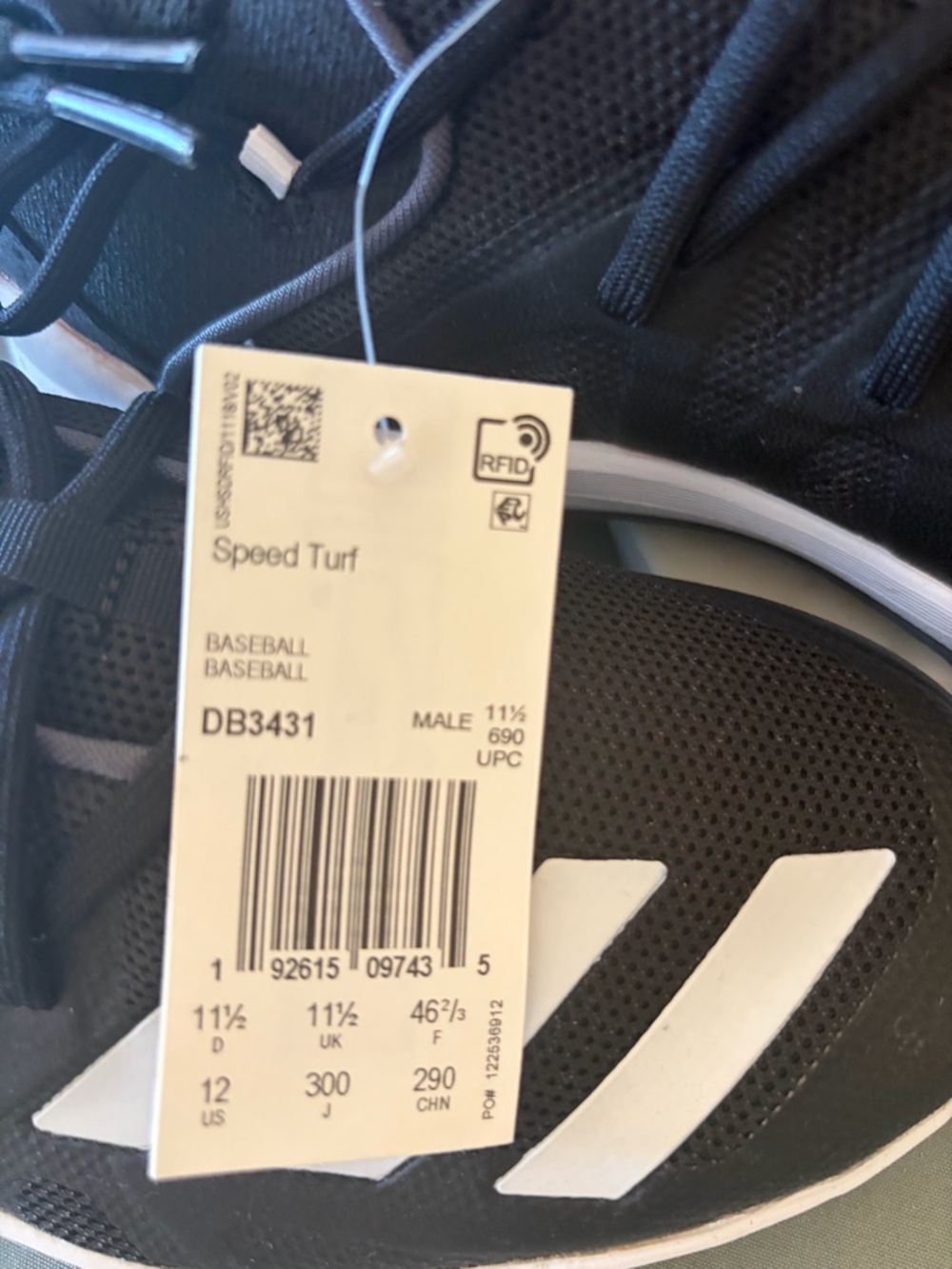 adidas Speed Turf Men's Black White Athletic Shoes